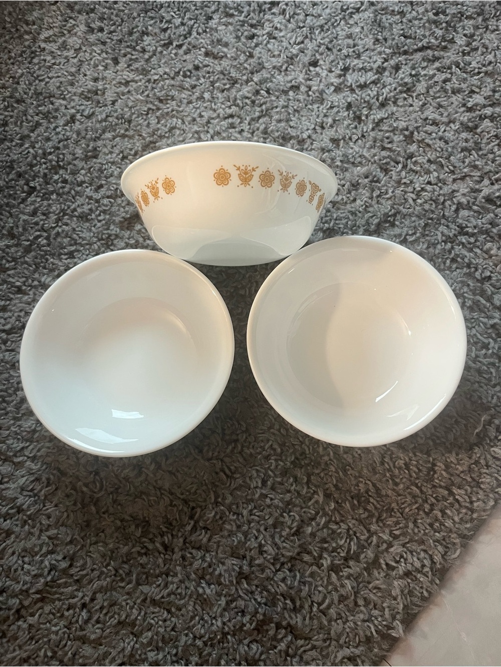 VTG. Corelle “Butterfly Gold” Bowl Set (3)